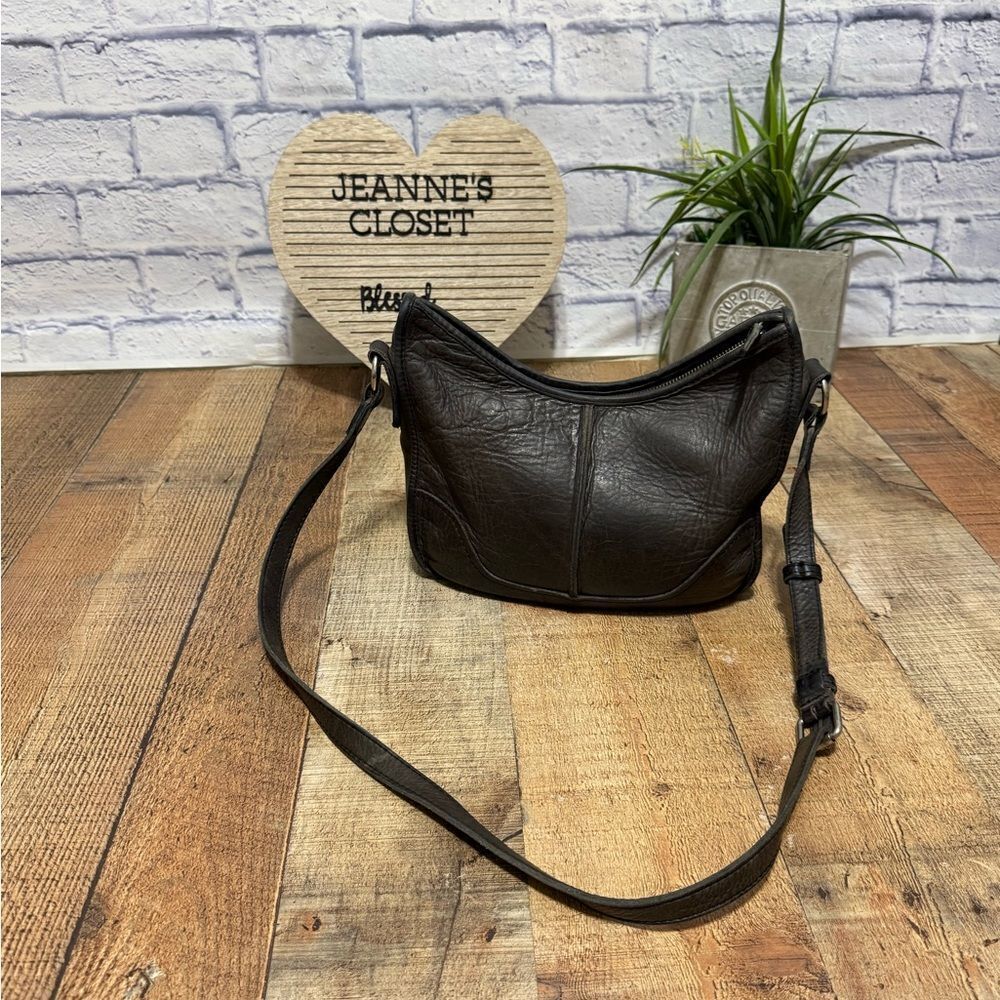 Frye Cara Bag Black/gray Distressed Saddle Leather Shoulder Crossbody Boho